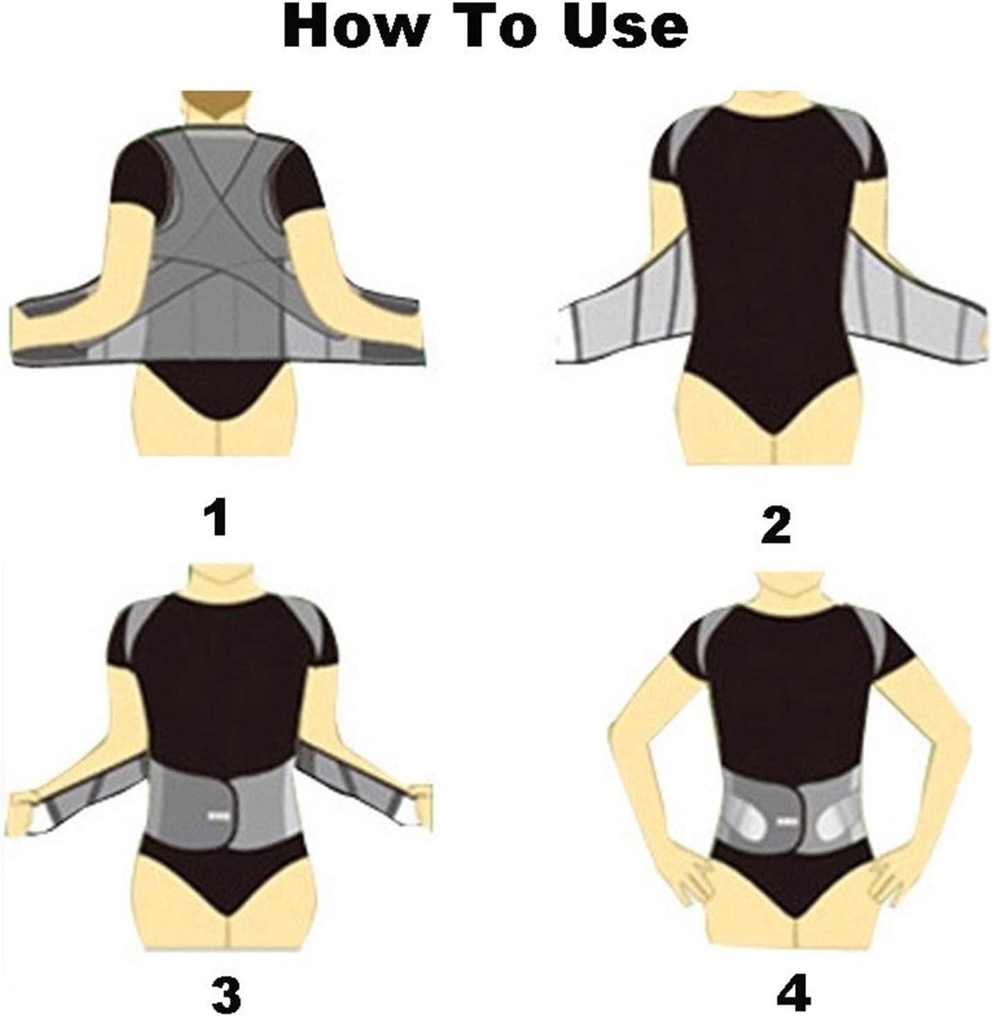 Miniatura 5 de corrector de postura Transpirable negro